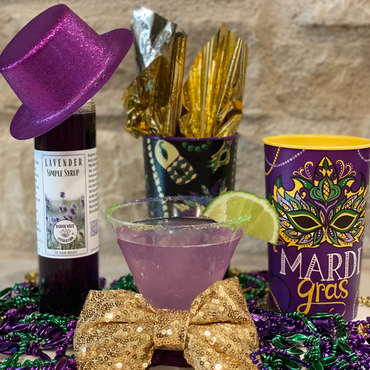 mardi gras, lavender beverages, daiquiri, lavender daiquiri, lavender beverage recipes, cooking with lavender, lubbock, tx, raider west farms, lavender sugar, lavender simple syrup, lavender farm