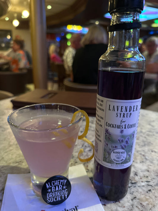 Lavender Elderflower Gin Martini, Raider West Farms, Calamity Gin, St. Germain Liqueur, Alchemy Bar, Lavender Cocktail Syrup,