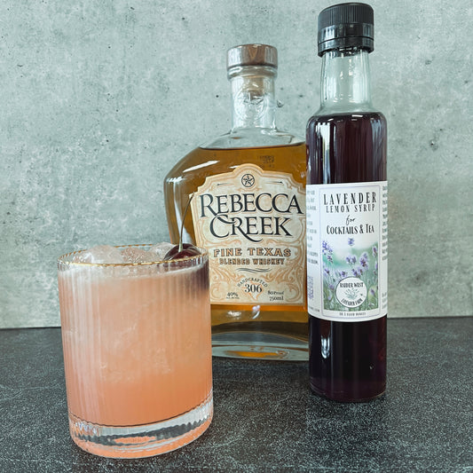 whiskey sour, raider west farms, lavender lemon cocktail syrup, whiskey cocktails, rebecca creek, lavender lemon cocktails