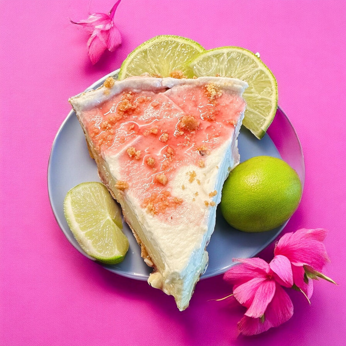 Key Lime Pie with Hibiscus Whipped Cream