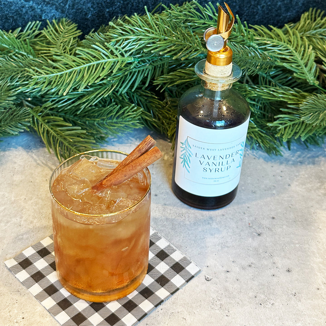 Lavender Chai Old Fashioned, lavender cocktails, lavender simple syrup, raider west farms, lavender farm, lavender beverages, culinary lavender, lubbock, tx
