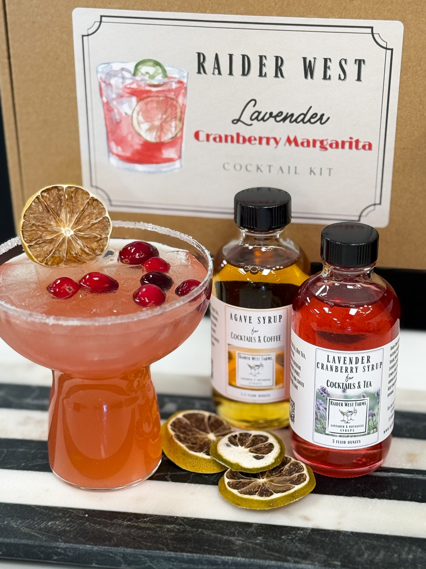 Raider west farms, LBK, lavender cranberry margarita, spicy margarita cocktail rimmer.