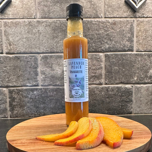 Lavender peach vinaigrette, summer salads, raider west farms, lbk, lavender farm, idalou peaches,