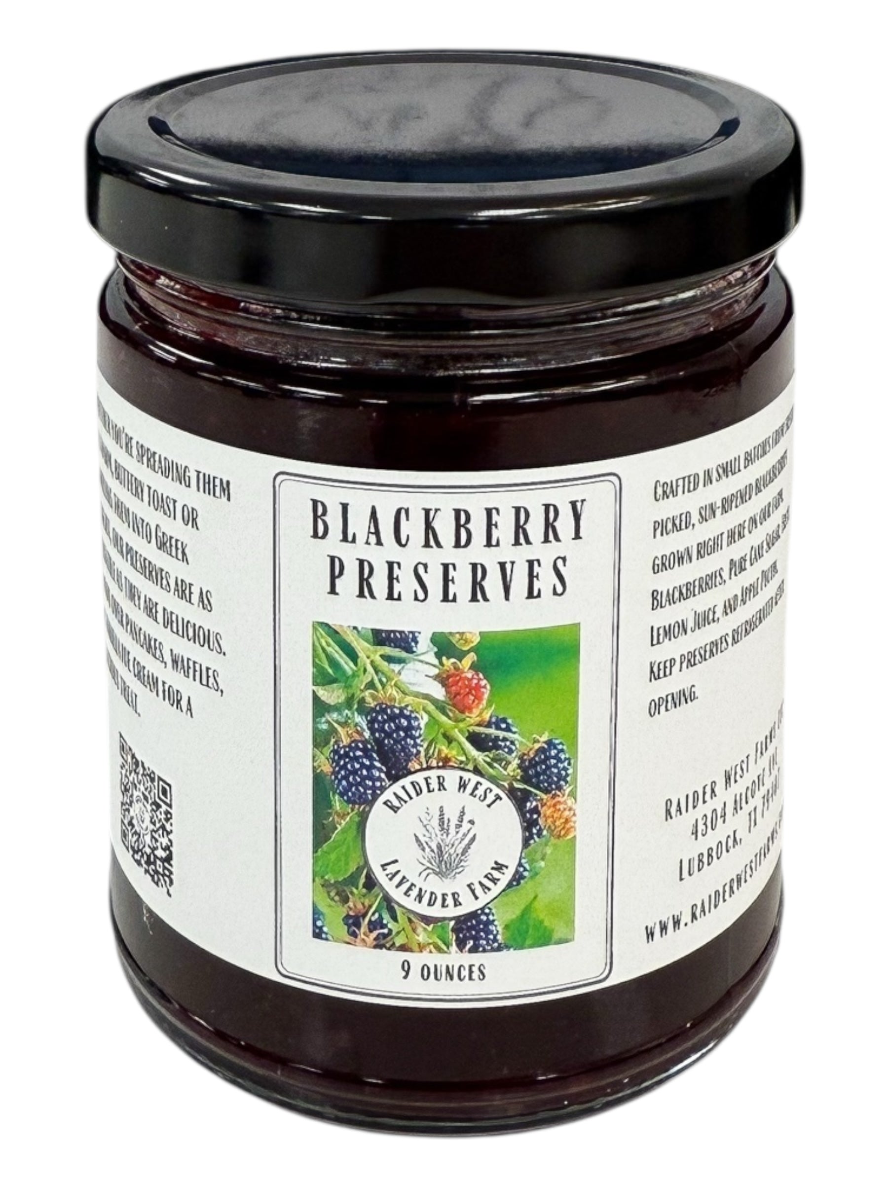 blackberry preserves, blackberries, raider west farms, lbk, lubbock tx, farm grown, all natural