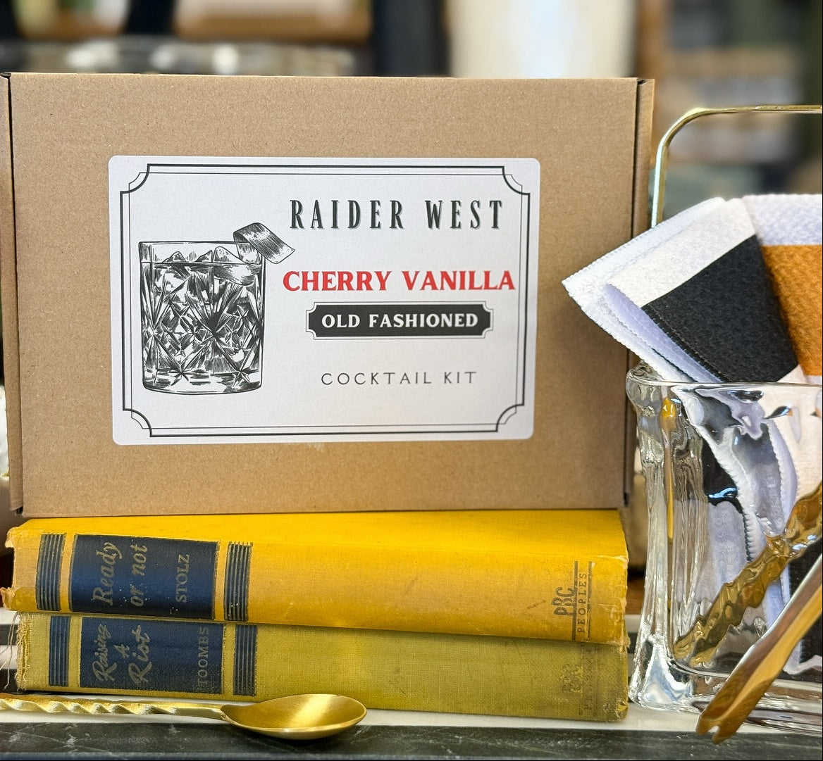 cherry vanilla old fashioned cocktail kit, raider west farms, LBK, idalou harvest