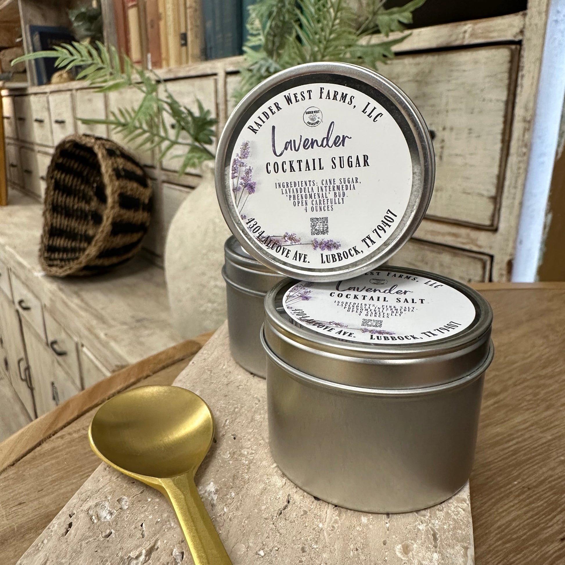 Lavender Cocktail Sugar, lavender cocktail salt, LBK, raider west farms, lavender farm, cocktail rimmers.