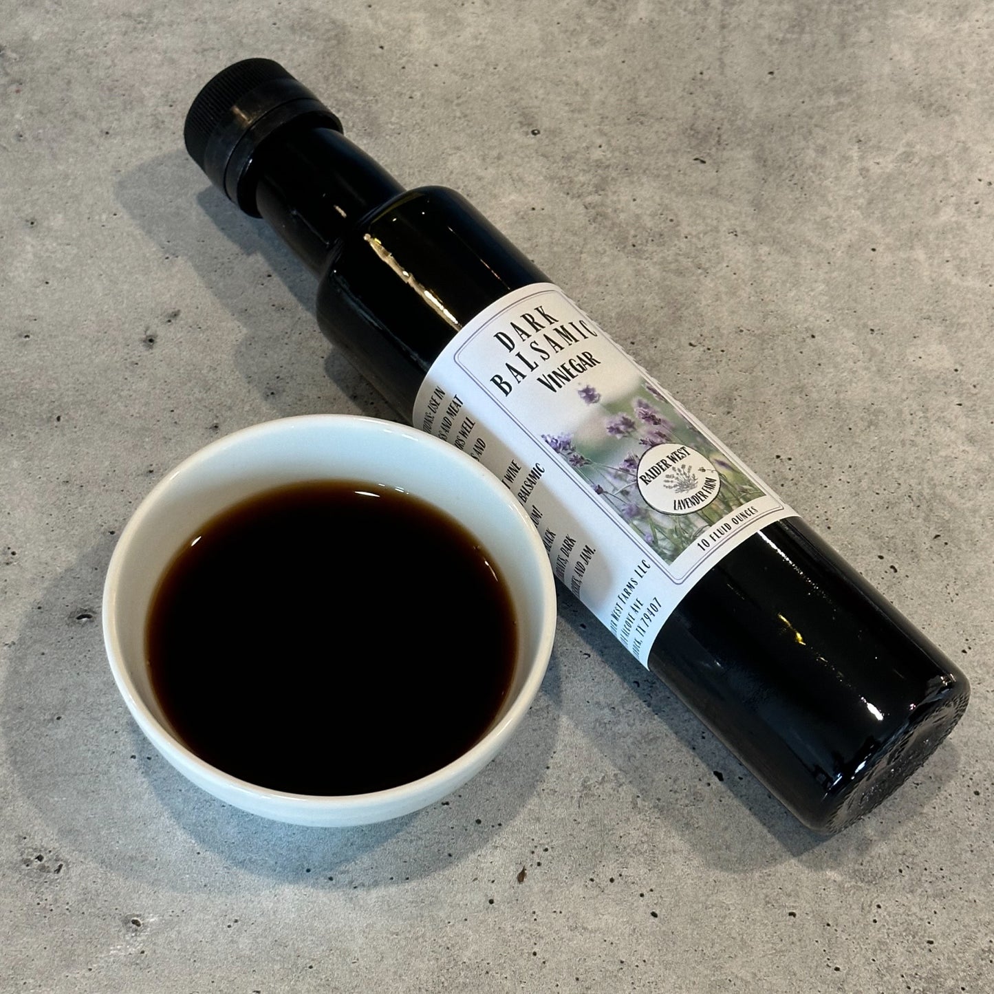 Raider West Lavender Farm features a dark balsamic vinegar Based out of Lubbock, TX and making a wide variety of lavender recipes.