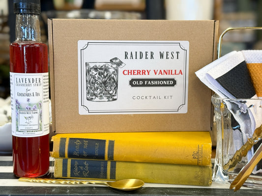 cherry vanilla old fashioned cocktail kit, raider west farms, LBK, idalou harvest